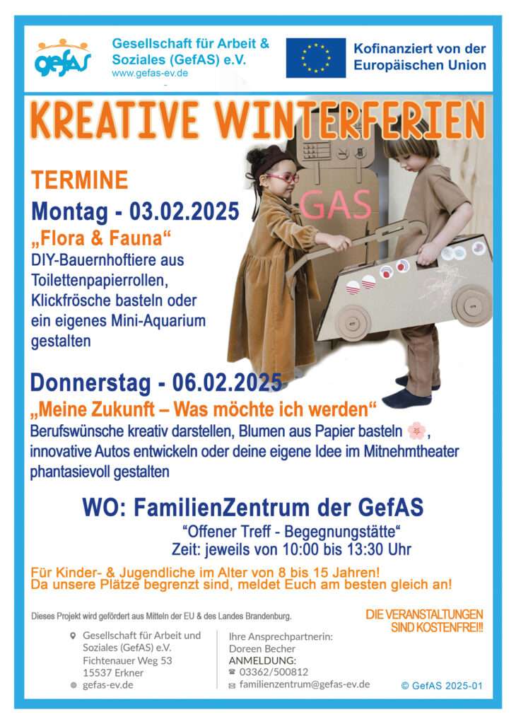 Kreativworkshop in den Winterferien - Sei dabei!