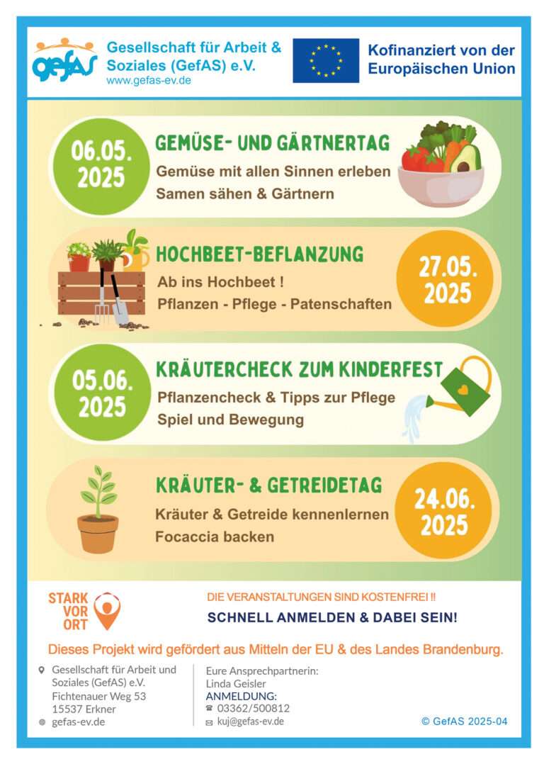 Startschuss und weitere Termine Hochbeet-Projekt