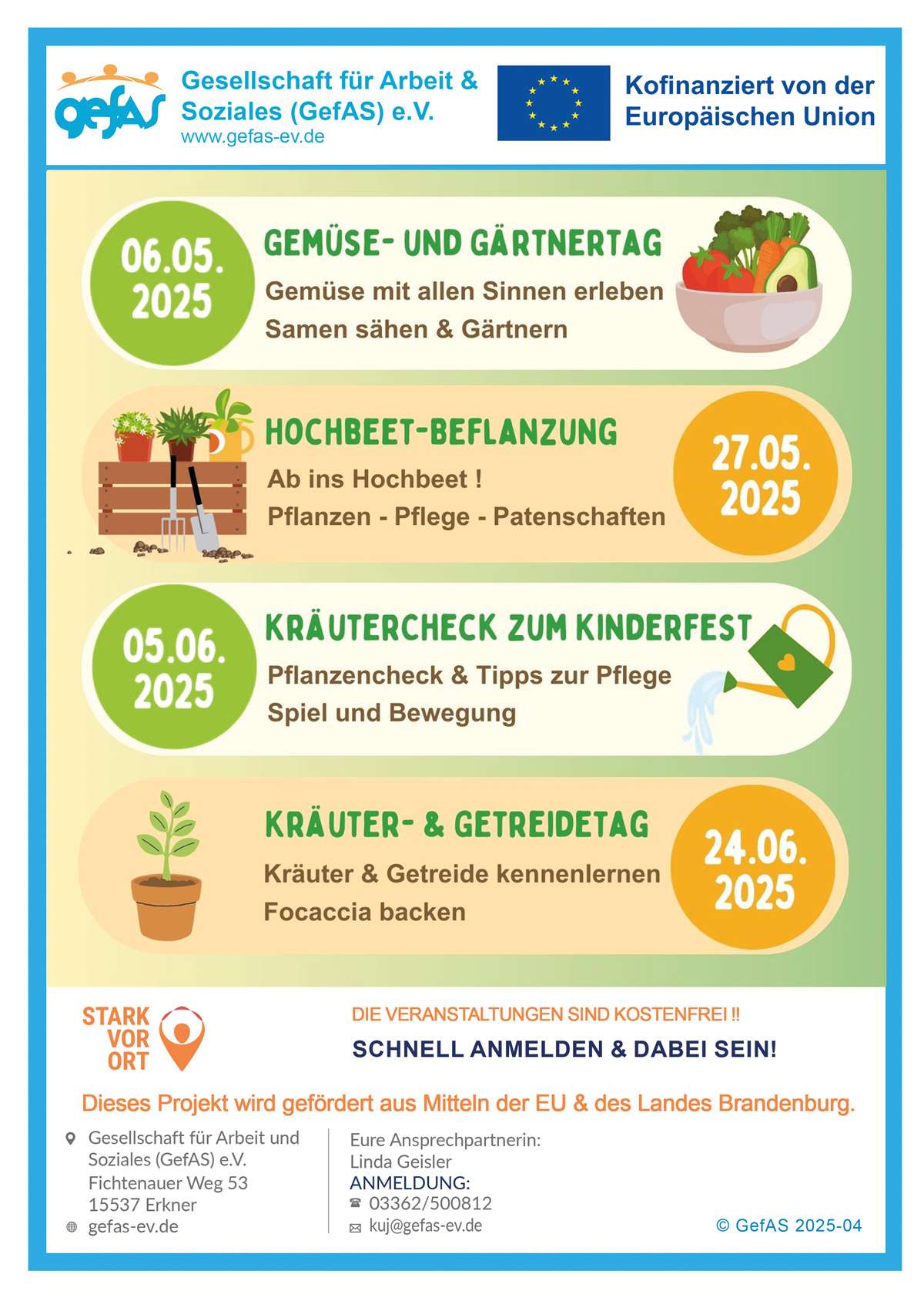 Startschuss und weitere Termine Hochbeet-Projekt