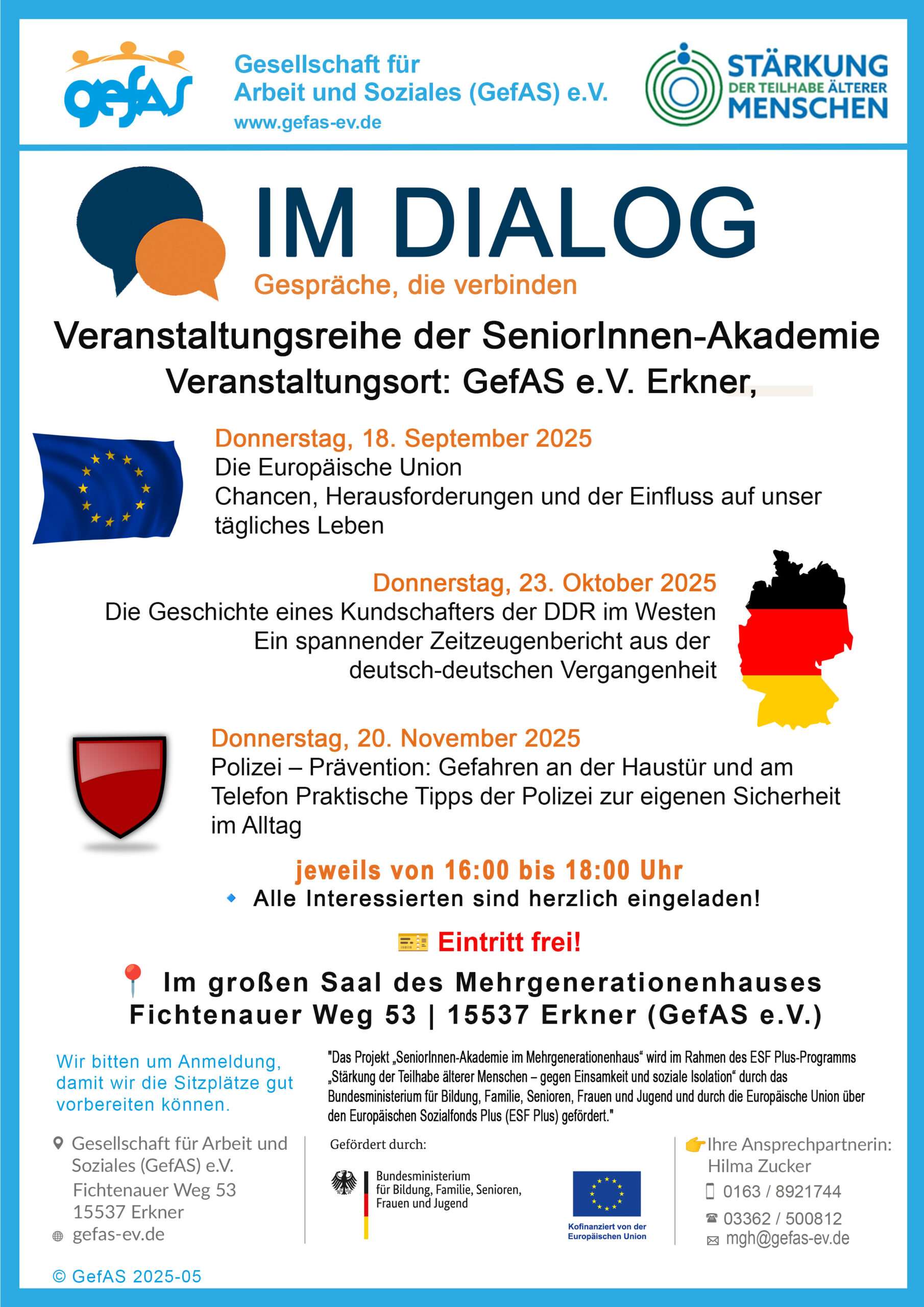 Veranstaltungen „Im Dialog“ in Erkner