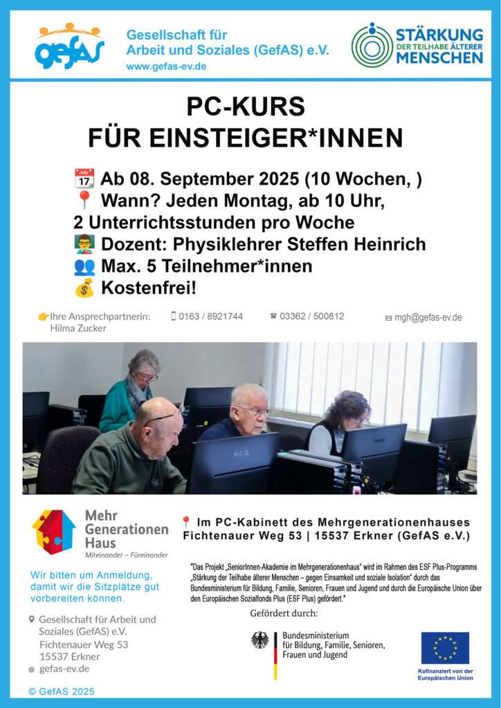 Im PC-Kabinett des Mehrgenerationenhauses