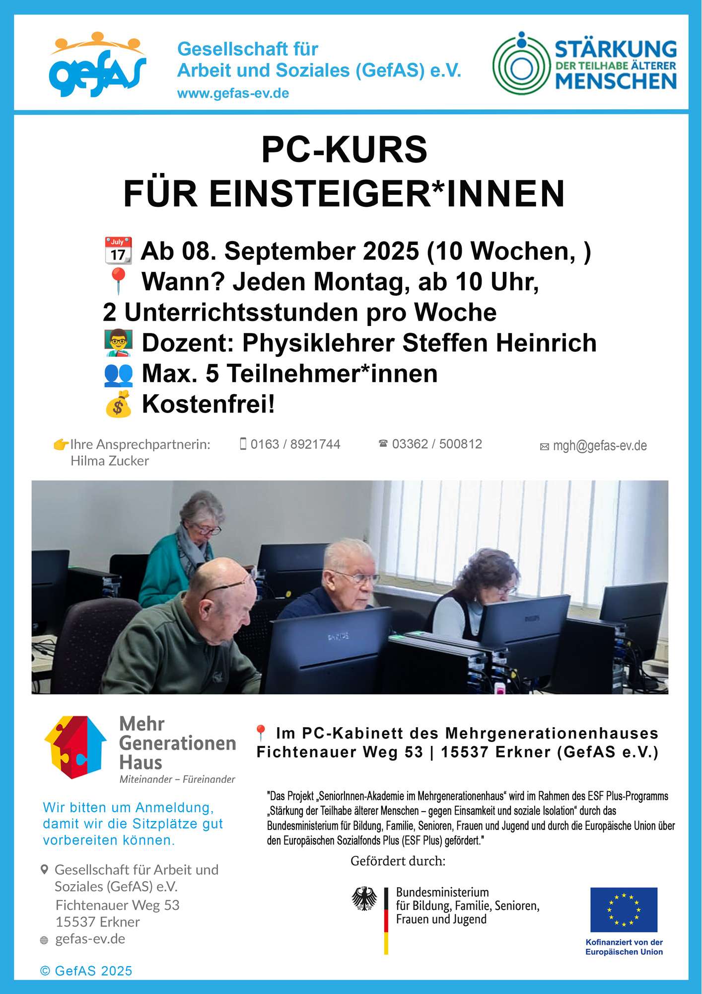 Im PC-Kabinett des Mehrgenerationenhauses