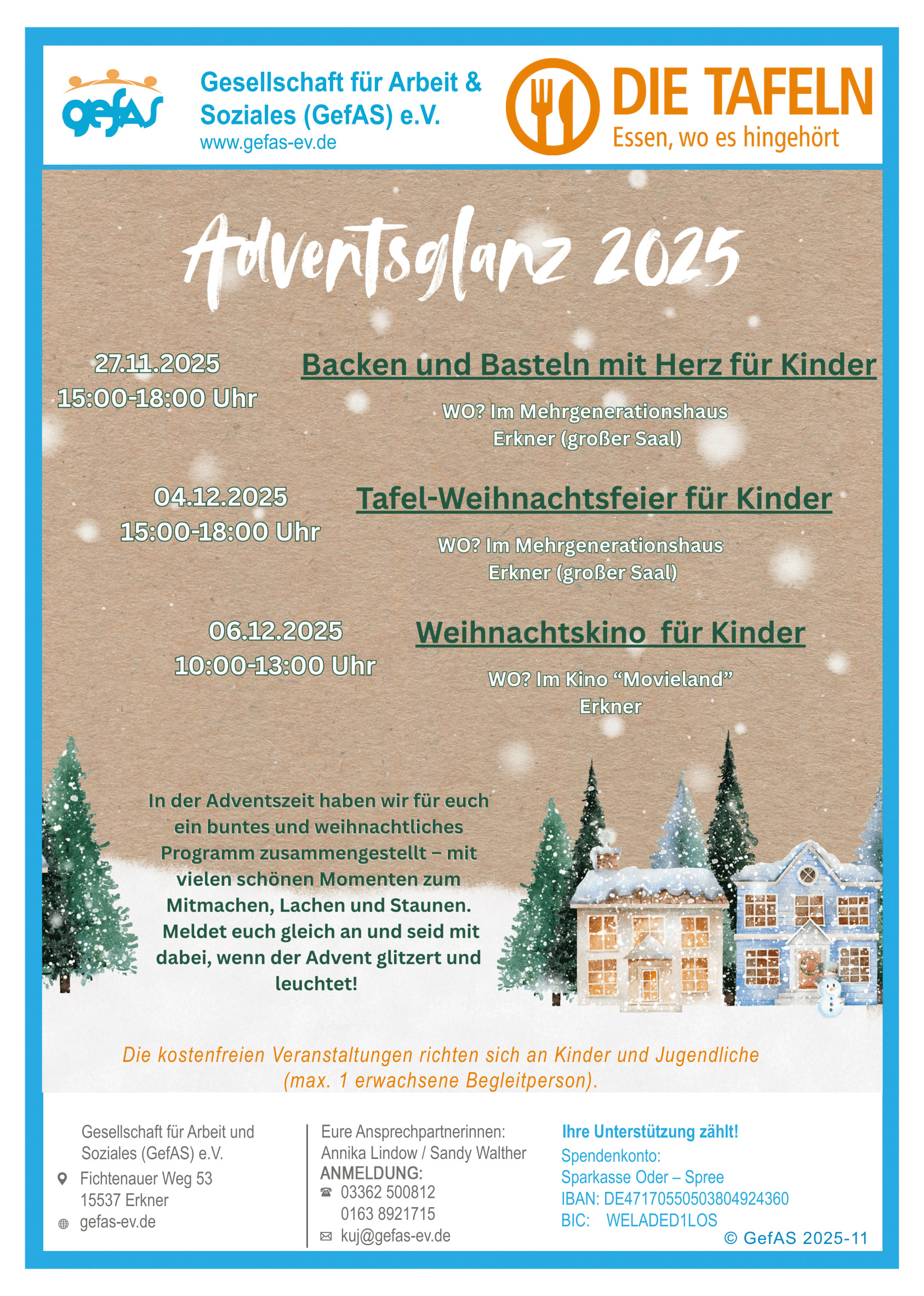 Unser Adventsprogramm für Kinder
