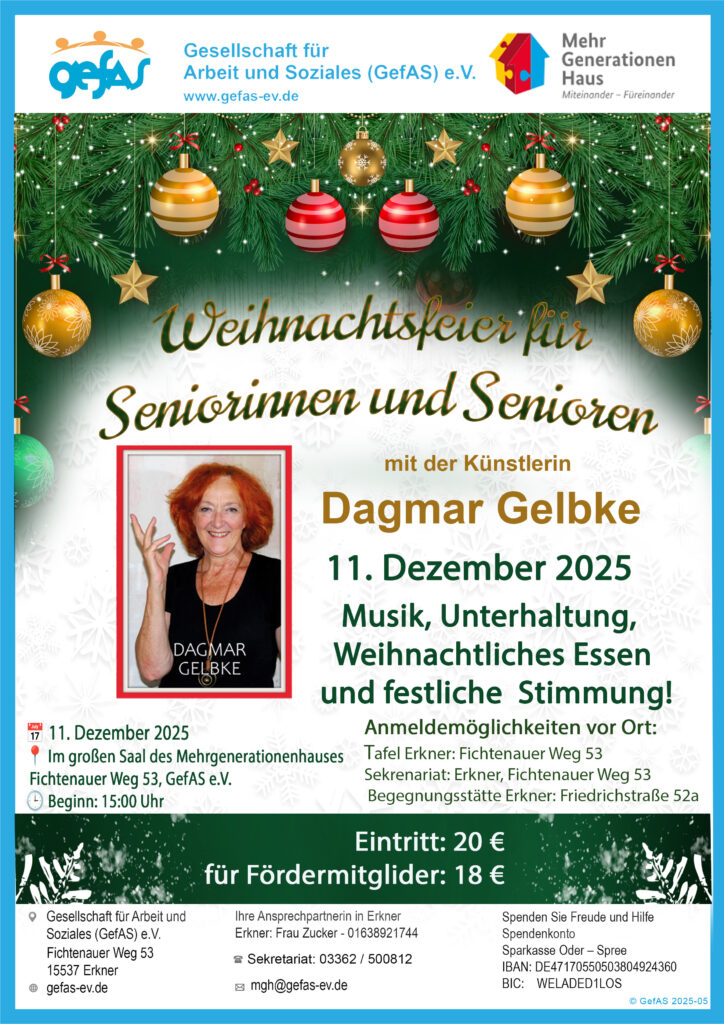Weihnachtsfeier für Seniorinnen und Senioren