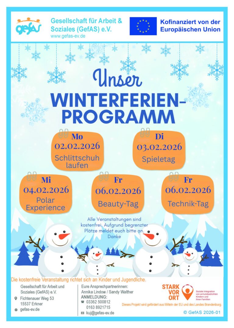 Super Ferienaktionen für Kinder und Jugendliche: Wir starten sportlich mit Schlittschuhlaufen, verbringen einen geselligen Spieltag und tauchen bei der Polar Experience in eine eisige Erlebniswelt ein. Als Abschluss erwartet euch ein entspannter Beauty-Tag sowie ein spannender Technik-Tag. Die Plätze sind begrenzt - bitte meldet euch rechtzeitig an. Wir freuen uns auf euch! Eure Sandy und Annika