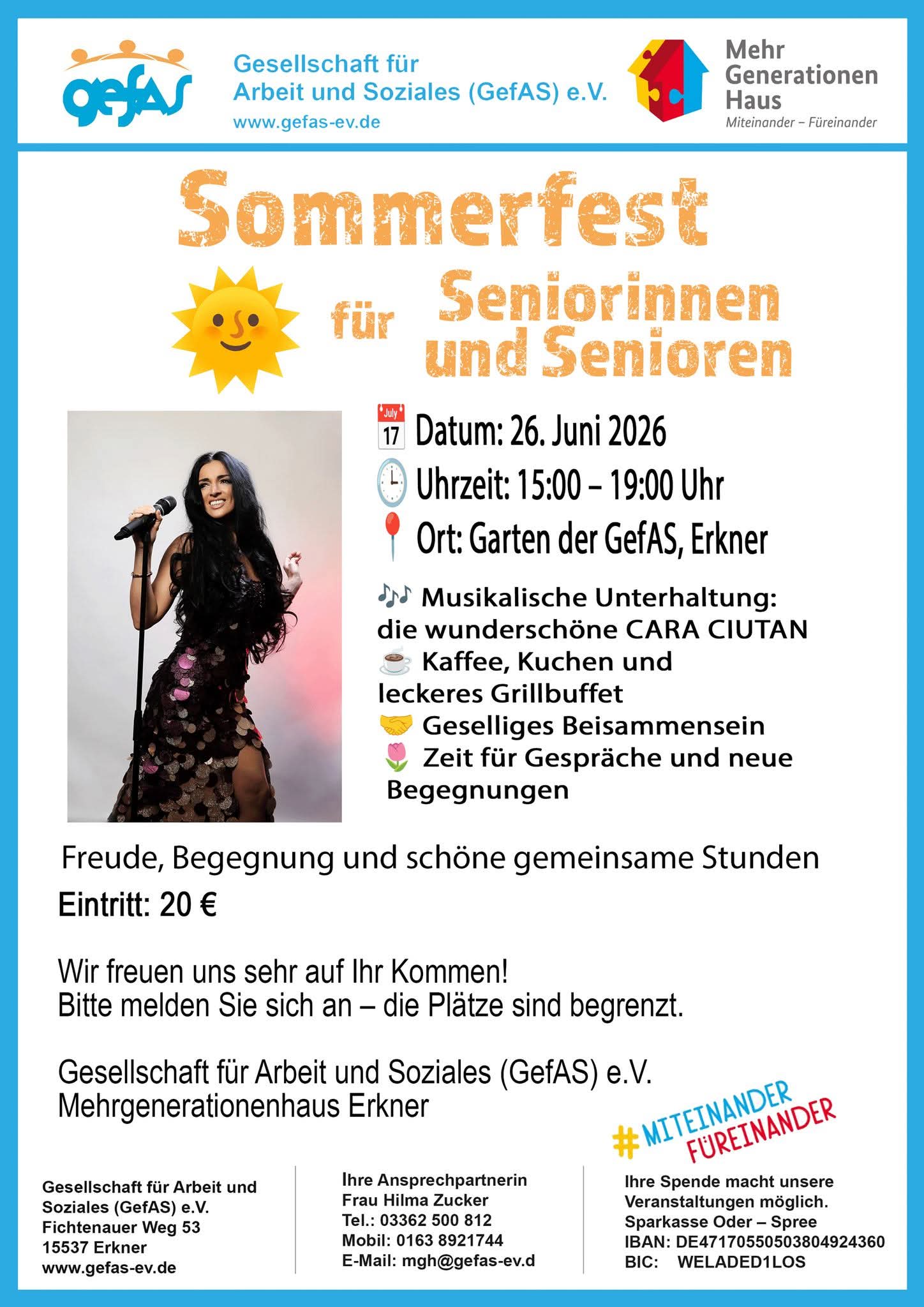 Sommerfest für Seniorinnen und Senioren