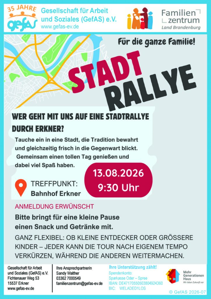 Stadtrallye durch Erkner – Gemeinsam auf Entdeckungstour!